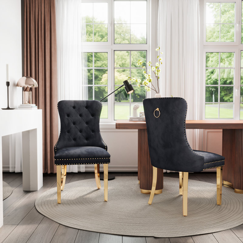 Chaise Parsons, Doré, Noir