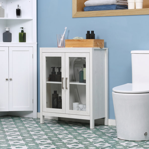 Deprise White Bathroom Storage Cabinet Ebern Designs