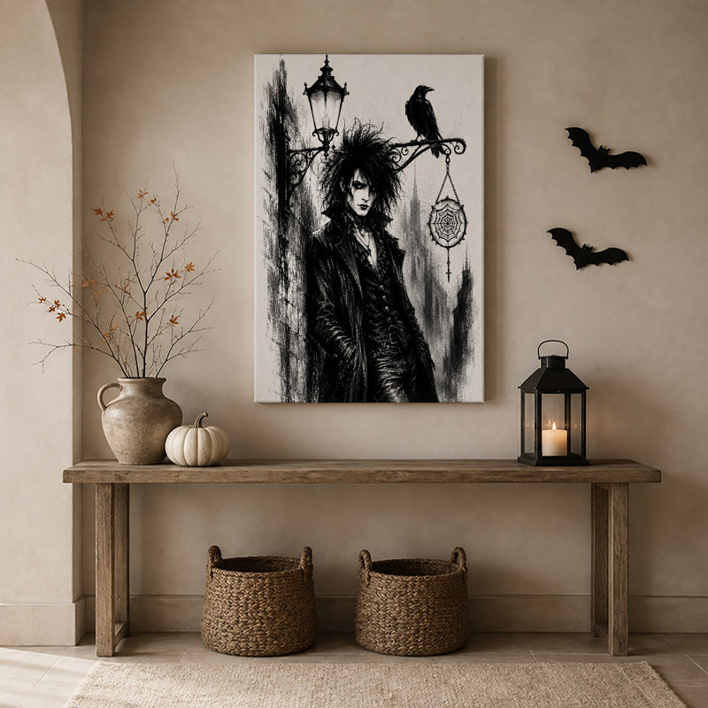 Art mural sur toile noir et blanc, H 24 po x l 16 po