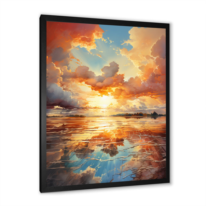 «Clouds Coastal Horizons V», reproduction sur toile, Cadre photo noir, H 32 po x l 16 po x P 1 po