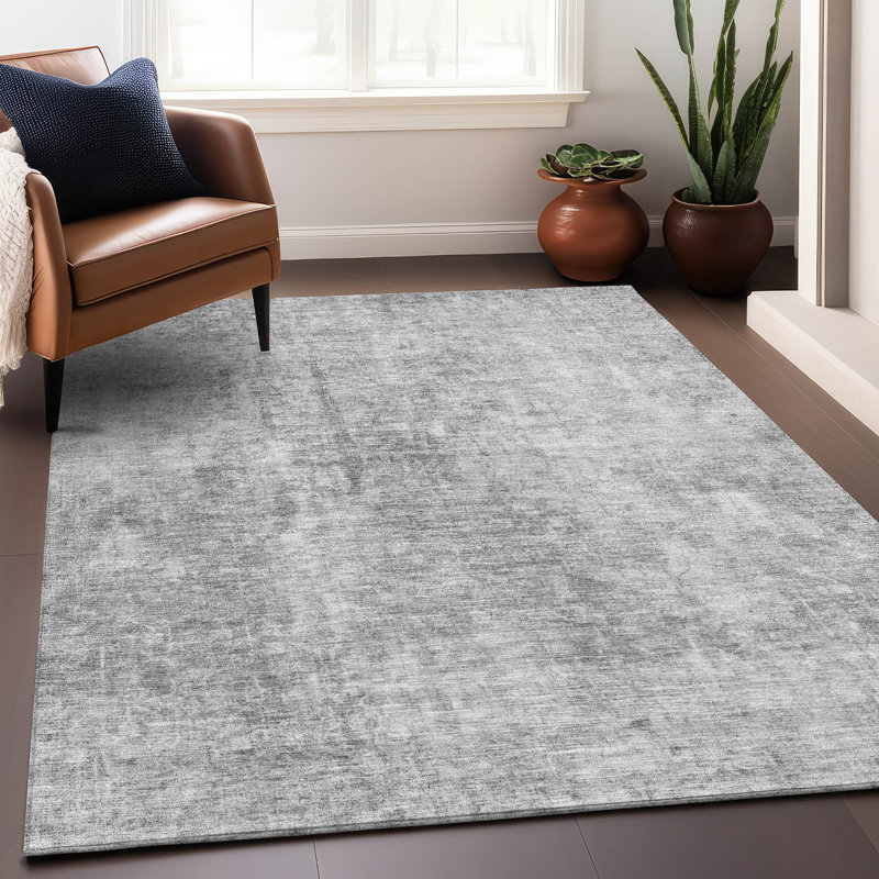 Premium Machine Washable Arnette Gray Rug, Rectangle 5' x 7'6"