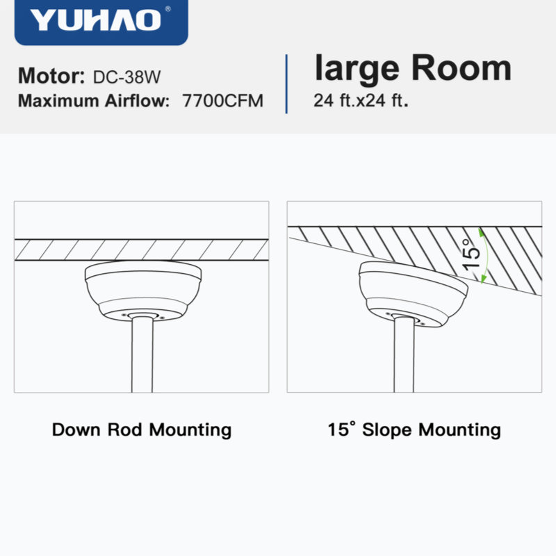 60 in. Farmhouse Walnut Wood Ceiling Fan with Remote Control,without Light 
