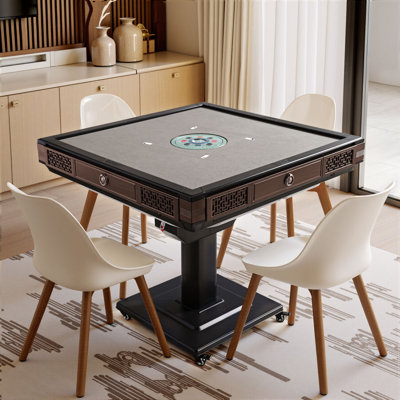 Automatic Mahjong Table Foldable With Wheels, Roller Coaster Style Quiet Shuffling, Military Steel Casting, With 42mm 152 Numbered Magnetic Tiles, For Domino Game