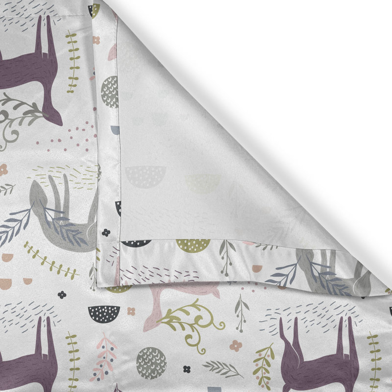 Rustic curtain, woodland deer leaves, multi -colored
