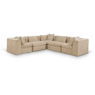 Eilene Chenille Fabric Upholstered Modular Sectional