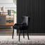 Ricky 6 Person Dining set - a Rectangular Wooden Dining Table with Metal Legs and a Set of 6 Quilted Velvet Dining Chairs for Dining Room - Modern Dining Table Set-651752956-651752930