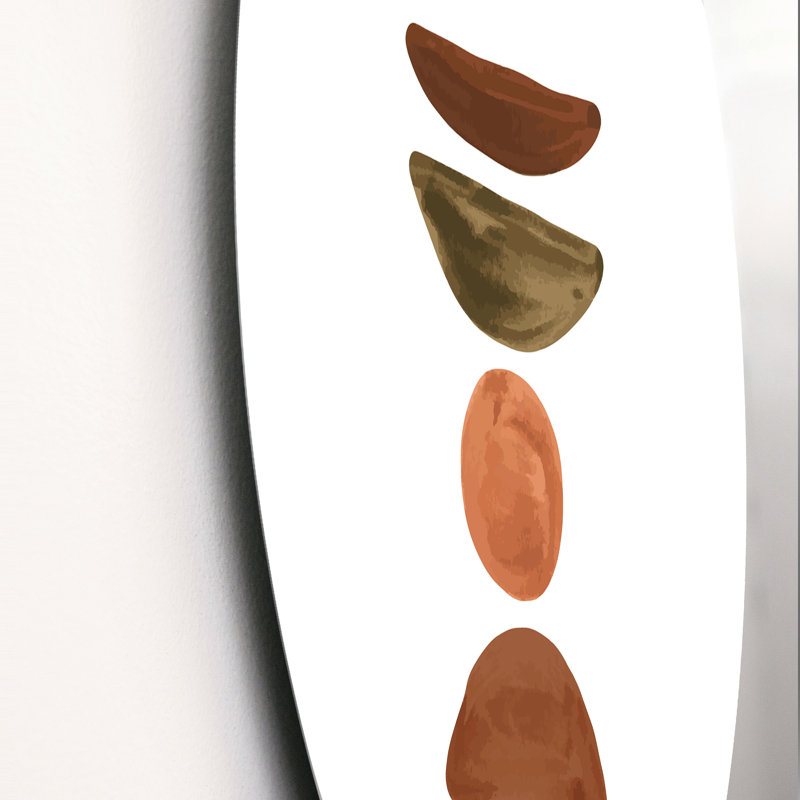 Minimal Half Moons And Orange Full Moon " Minimal Half Moons And Orange Full Moon ", 29" H x 29" W x 1" D