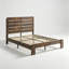 Lit plateforme en bois brun foncé de taille standard – Structure en bois silencieuse de qualité supérieure, aucun sommier requis, assemblage facile avec outils et grand espace de rangement sous le lit pour les articles ménagers.