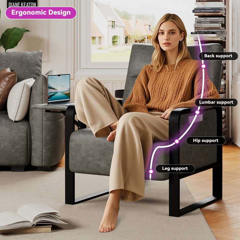 Chaise d'appoint Whole, Similicuir gris