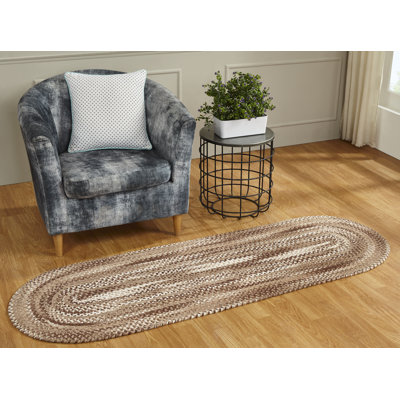 Emerson Abstract Braided Cotton Brown/Beige Area Rug