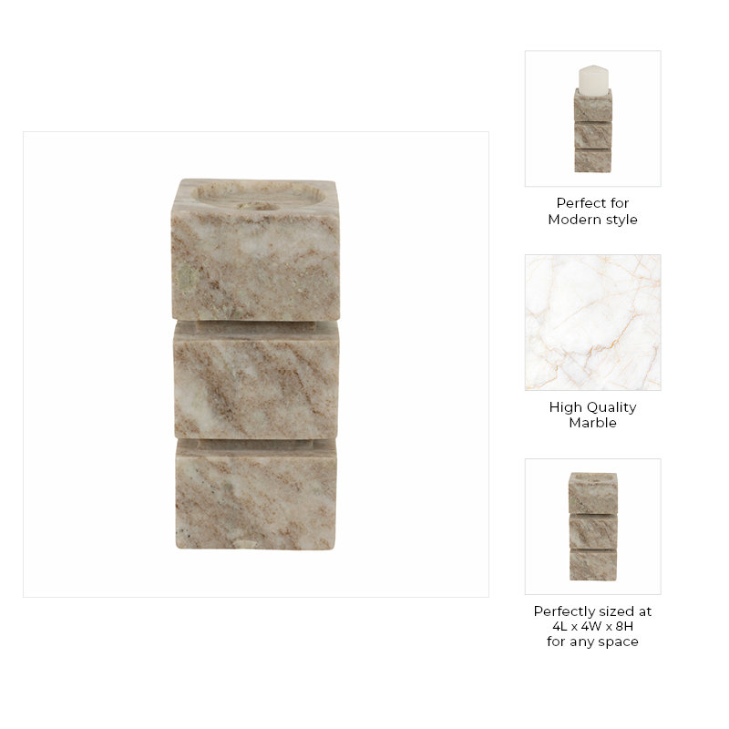 Pillar Candle Holder, 8" H x 4" W x 4" D