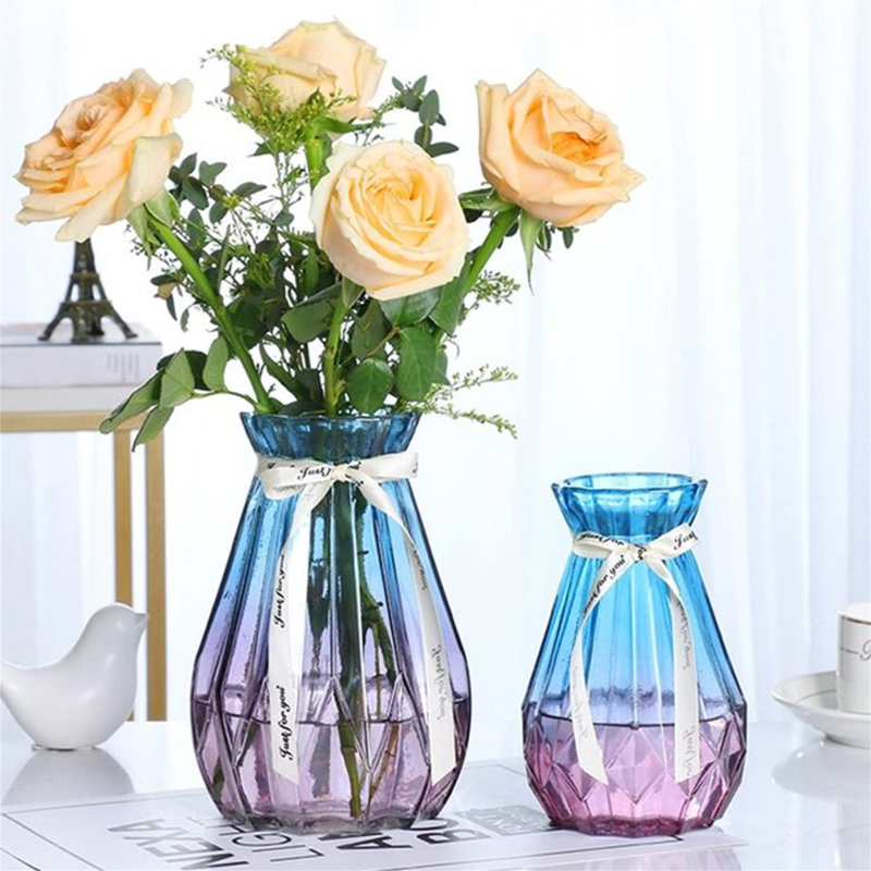 Spann Glass Floor Vase, Blue/Purple
