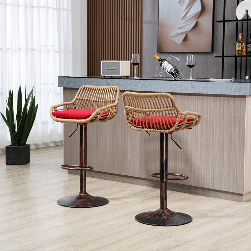 Deux tabourets de bar, tabourets de bar pivotants, chaises à hauteur de comptoir réglable pour la cuisine, la salle à manger, tabouret de bar moderne pour la maison