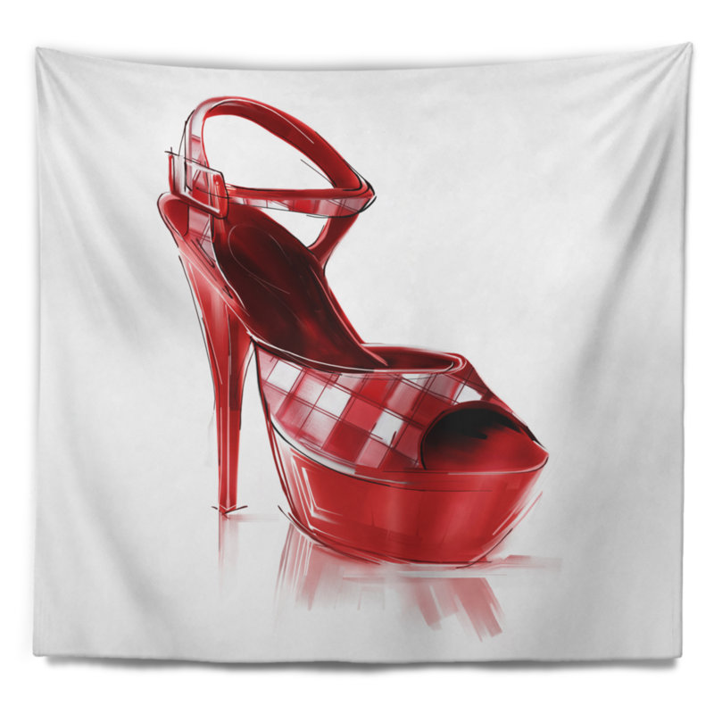 Tapisserie rouge pour femme, H 50 po x l 60 po