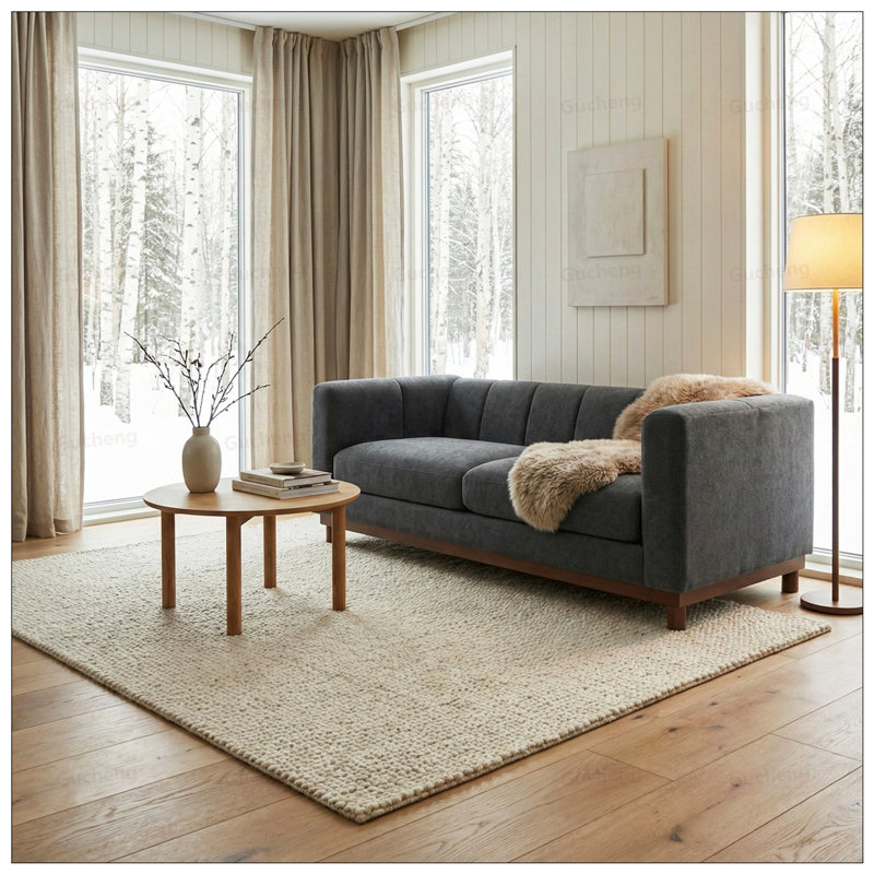 Causeuse-canapé moderne pour salon, appartement et petit espace avec sièges spacieux et revêtement en chenille durable