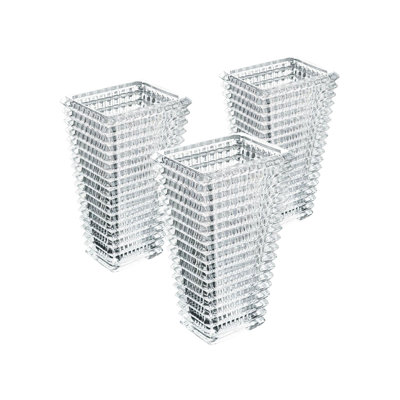 Vase - Set of 3 - 5.5" x 4" x 9" - Clear