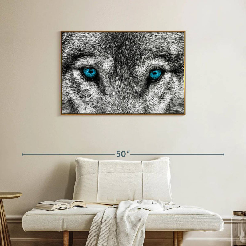 Cool Wolf, Floating Frame Gold, 37" X 25"