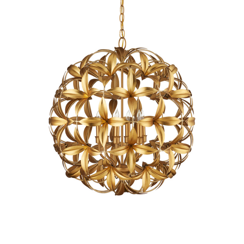 Helenium 6 - Light Wrought Iron Chandelier