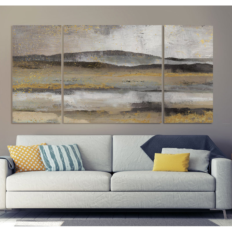 Rolling Hills - Ensemble de 3 reproductions d'images sur toiles tendues, H 32 po x l 64 po x P 1,5 po