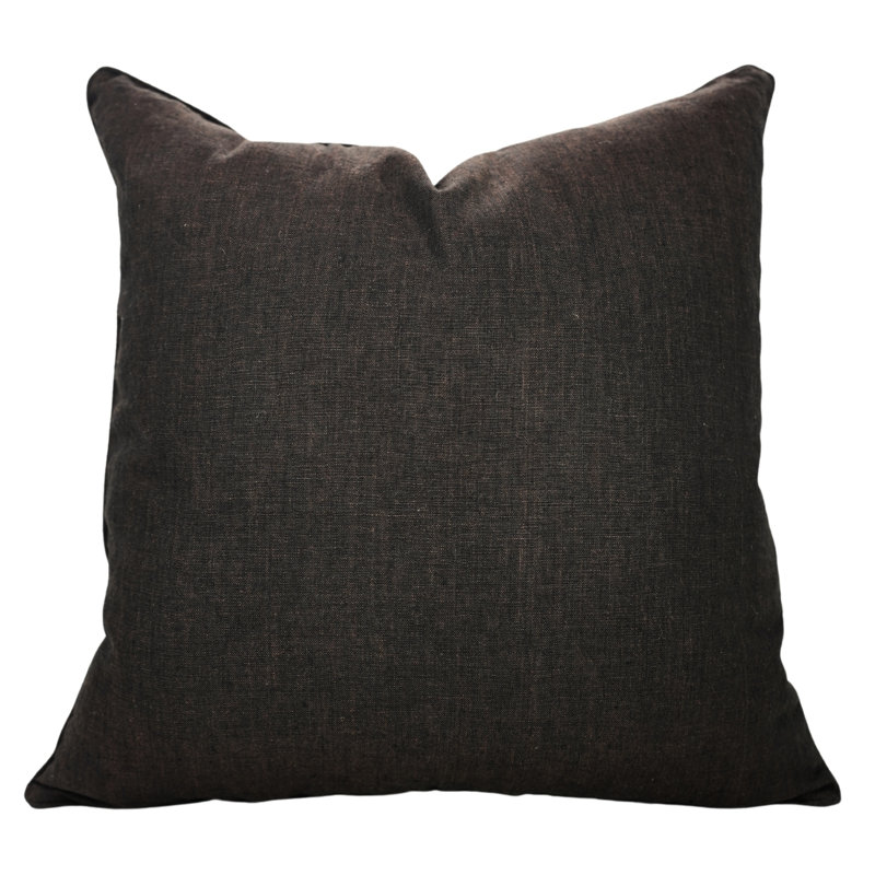 Housse de coussin fabriquée à la main Fab Divine - décoration intérieure moderne, brun foncé, H 16 po x l 16 po