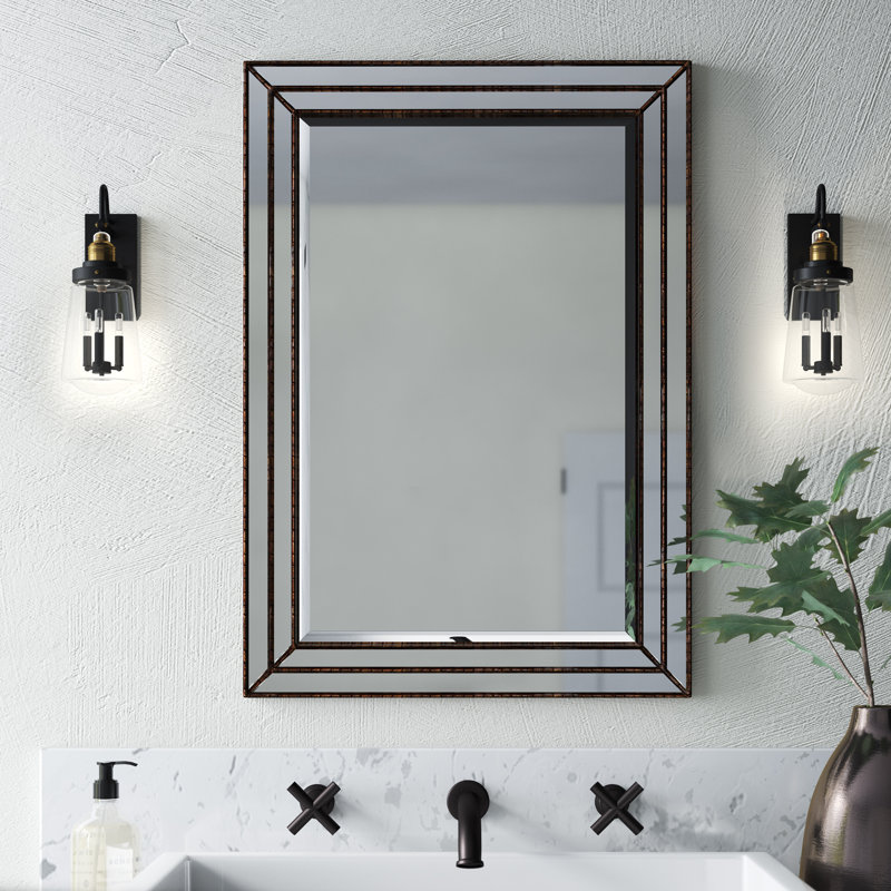 Miroir mural Almyra, Bronze métallique