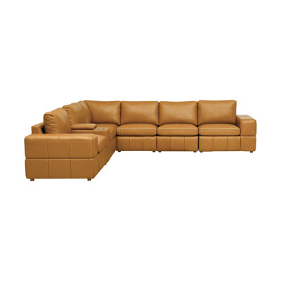 Sekhemetra Leather Match Large Seating Modular Sectional
