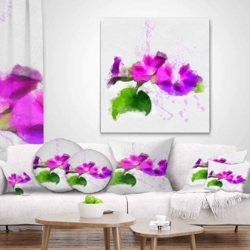 Coussin à motif floral, 18 po x 18 po, Carré