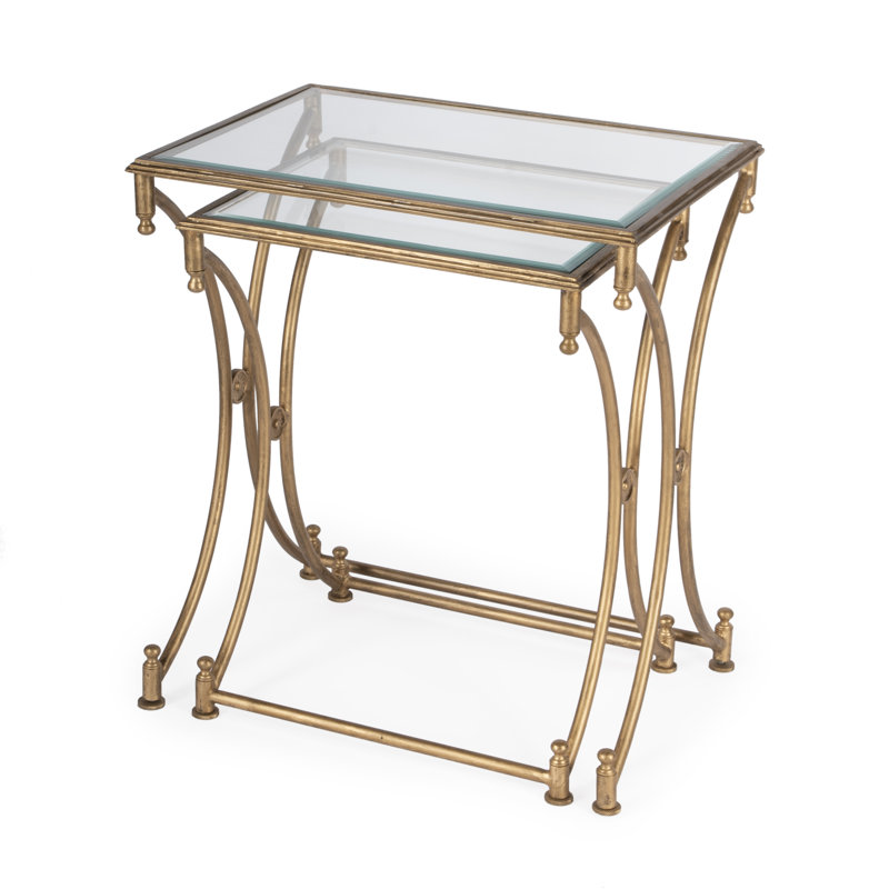 Beverly Antique Nesting Tables, Antique Gold