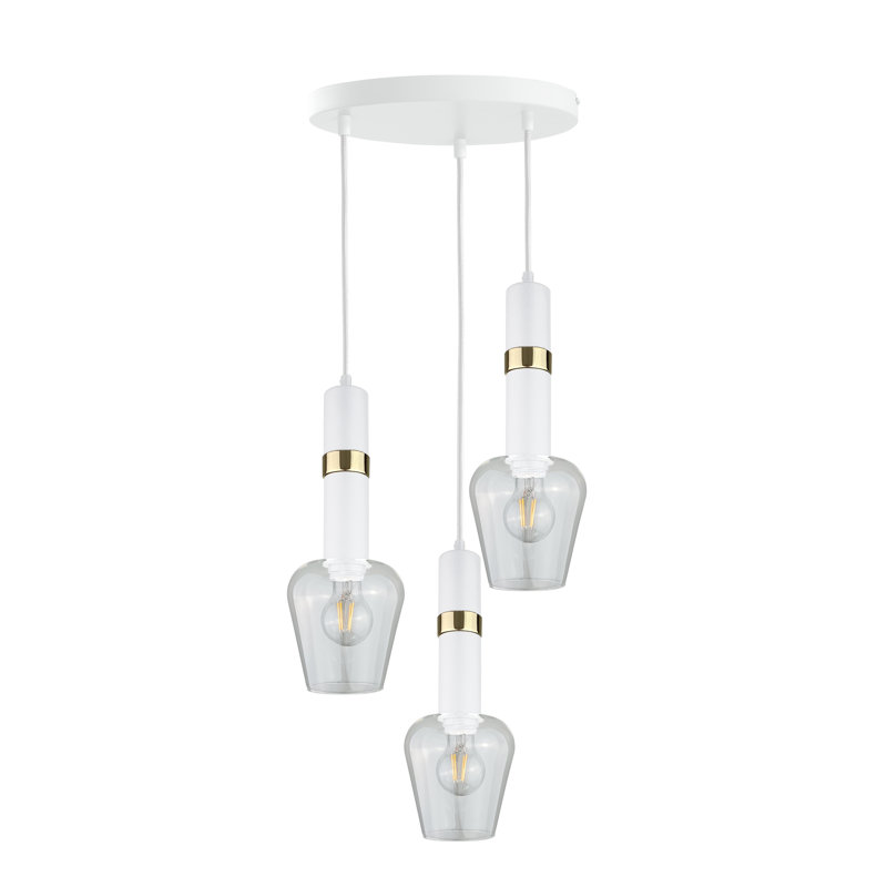 Bissonet 3 - Light Cluster Pendant, White/Gold