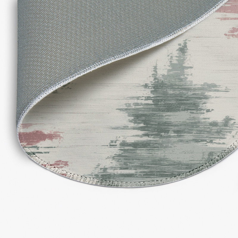 Tapis intérieur et extérieur gris Watercolor, Rond 5 pi