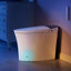 Toilette intelligente avec réservoir d'eau intégré, chasse d'eau automatique, siège chauffant avec fonction de lavage multiple et veilleuse (télécommande incluse)