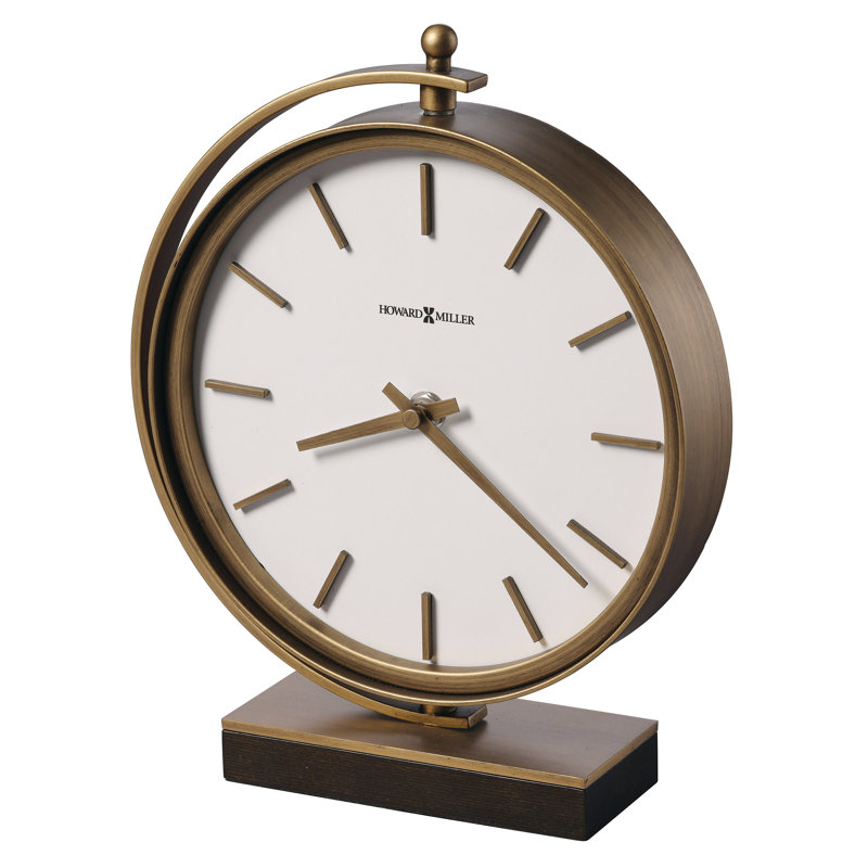 Metal Quartz Movement / Crystal Tabletop Clock Gold