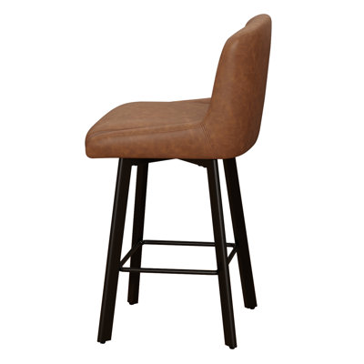 Tabouret de bar pivotant à hauteur de comptoir brun de 26 po pour îlot de cuisine