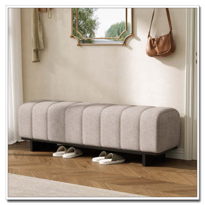 Indoor Dining Bench,with Rubber Wood Legs