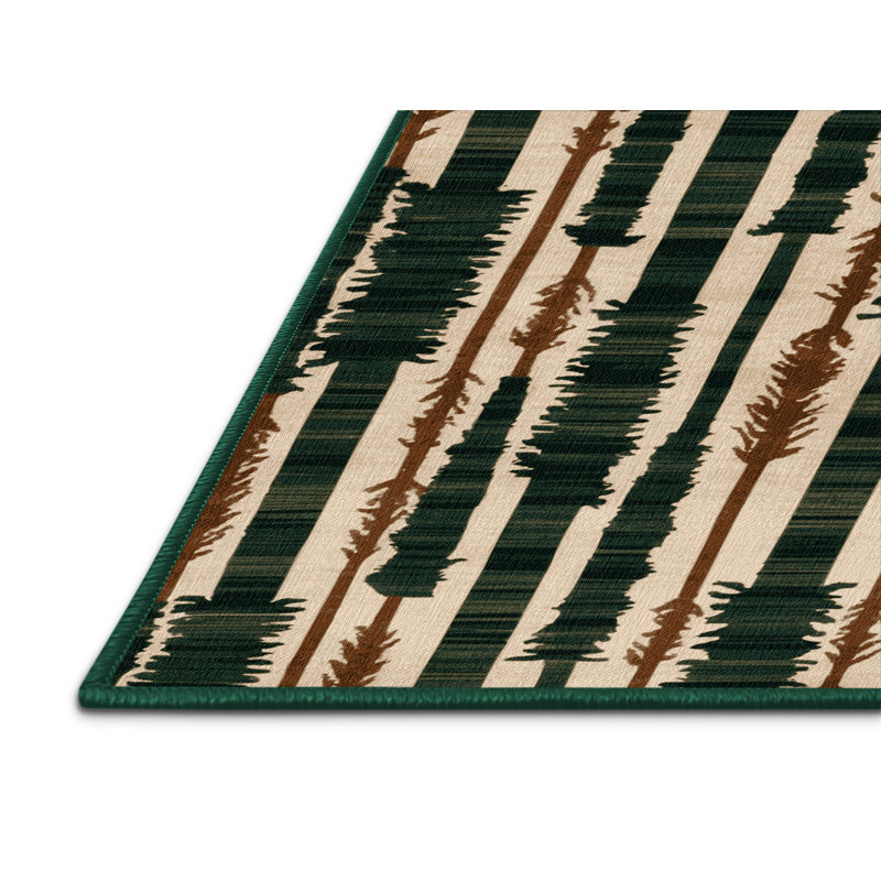 Tapis vert botanique lavable à la machine, Carré 7 pi
