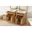 Meuble-lavabo 48 po avec cadre en bois massif, tiroir rabattable, 4 portes à fermeture douce avec rangement pour porte, tablette réglable et meuble-lavabo moderne