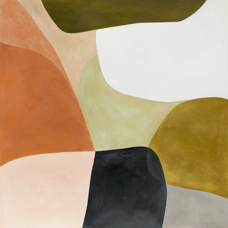 «Olive Curve», art mural sur toile tendue, L 40 po x H 40 po x P 1,5 po