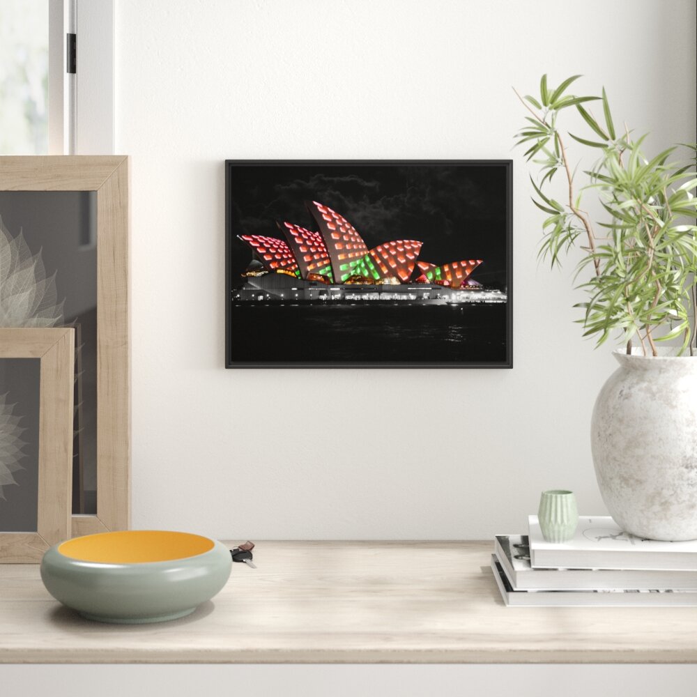 Gerahmtes Wandbild Sydney Opera House bei Nacht