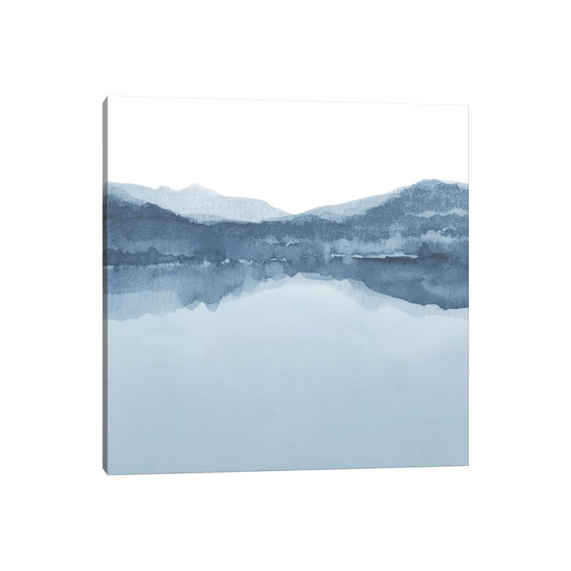 Watercolor Landscape III Shades Of Blue - Square by Nouveau Prints - Wrapped Canvas Gallery-Wrapped Canvas Giclée