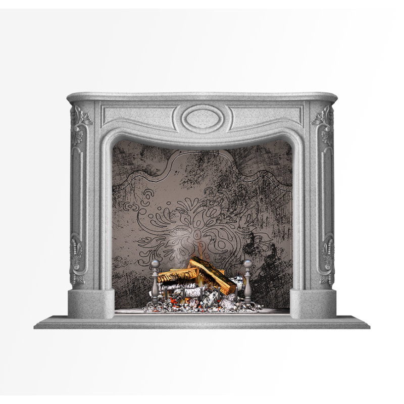 Florence Fireplace Surround, Gray Acid Wash