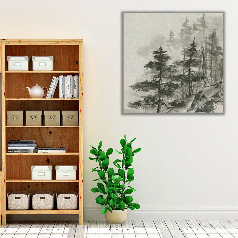 Sumi Treetops - reproduction d'art sur toile, H 40 po x l 40 po