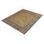 Hand-Knotted Classic Rug Gold Blue Geometric Pattern-1391986072