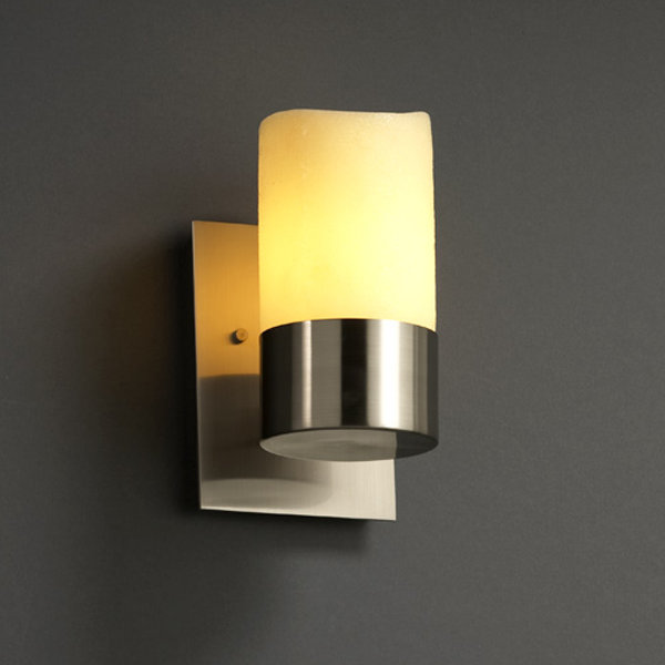 Applique murale 1 lumière CandleAria Dakota 5 po, Amber, Bronze foncé, Cylindre avec rebord plat