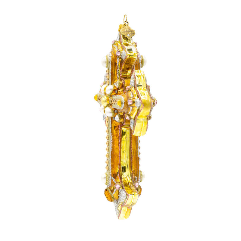 8'' Handmade Mouth-blown Glass, Hand-enameled, Crystal Religious & Spiritual Holiday Shaped Ornament