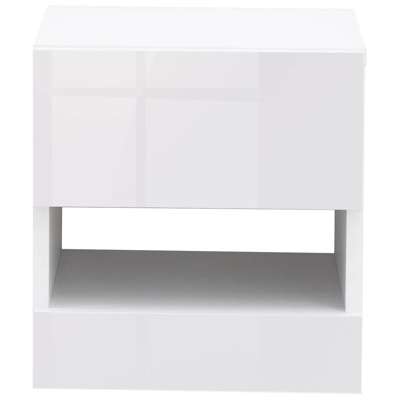 Flack 29.6 cm W Bedside Table, White