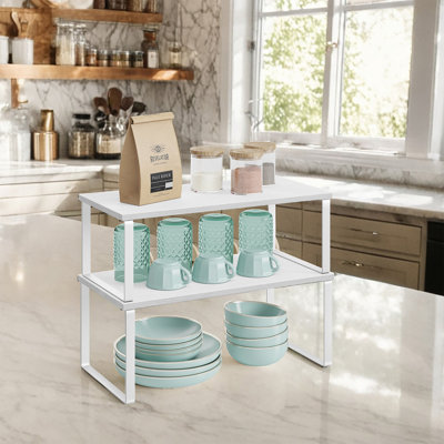 Ensemble de 2 organisateurs de tablettes extensibles, comptoir de cuisine et support à épices pour garde-manger et armoire