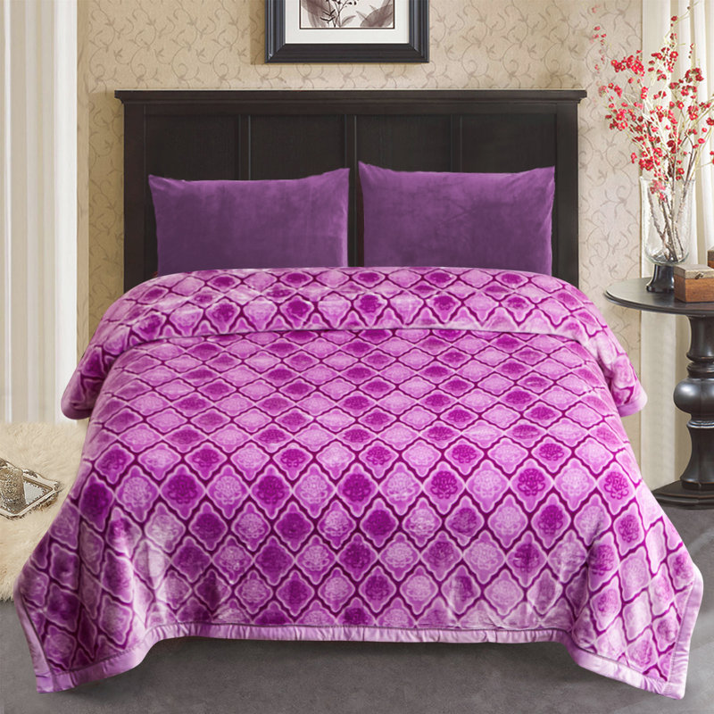 Couverture molletonnée pour lit très grand 2 plis JML®, 87 po x 94 po, 10,5 lb, Mauve
