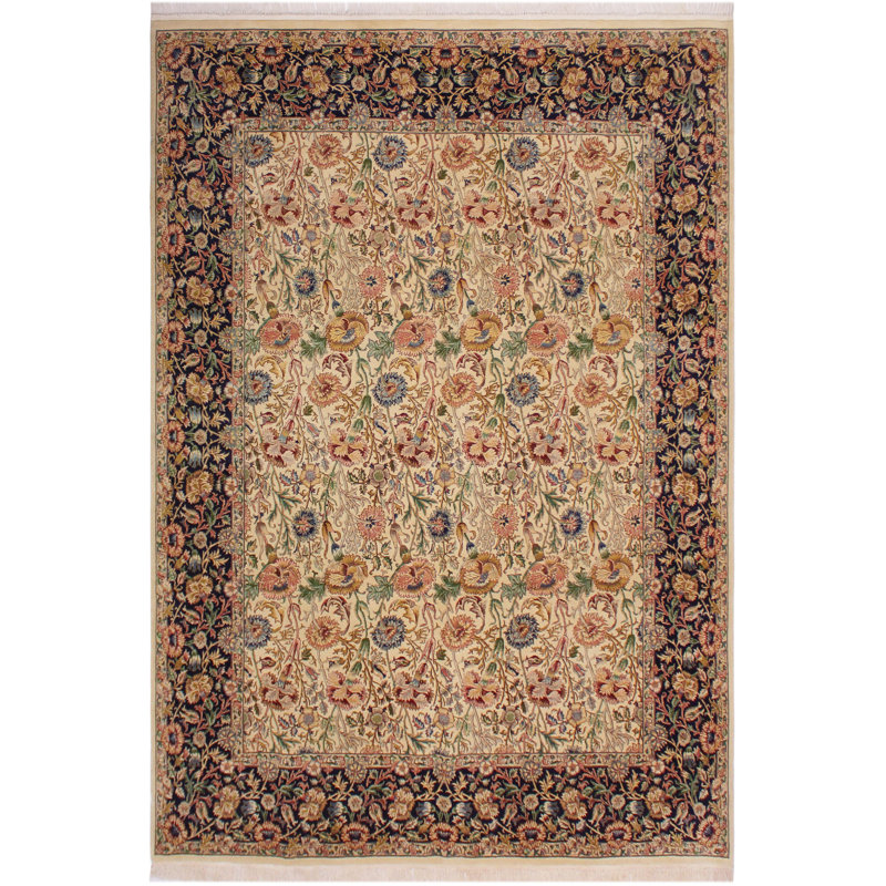 Tapis de zone en laine 8 pi 1 po x 10 pi à main one-of-kind noué la Oyer