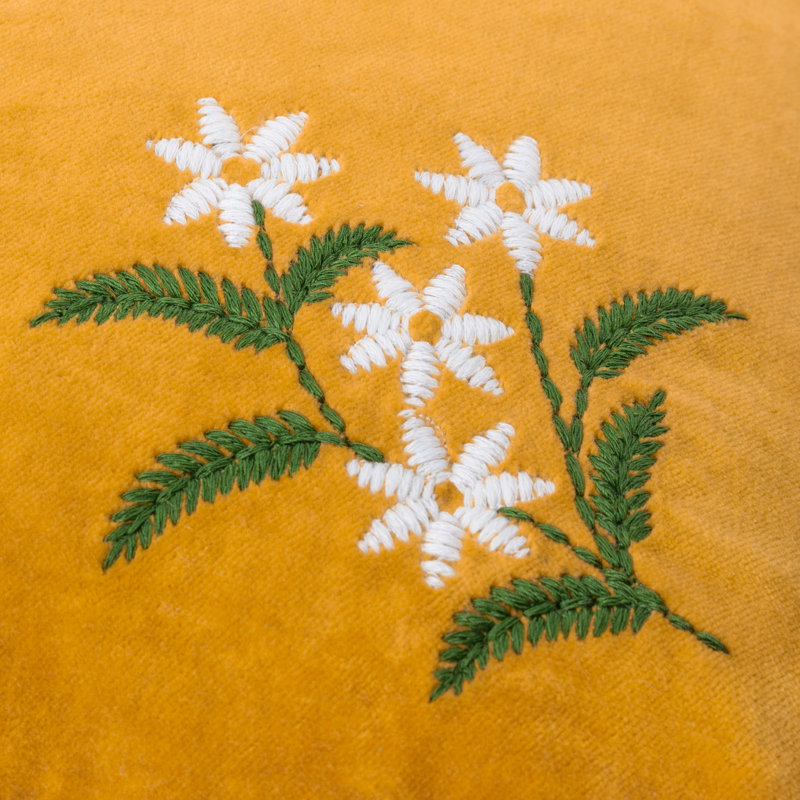 Floral Gold Square Throw Cushion
