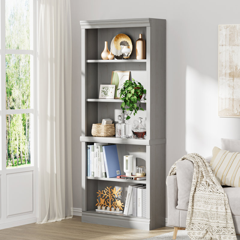 Bibliothèque Chyenna H 71,25 po avec 5 tablettes de rangement, Blanc